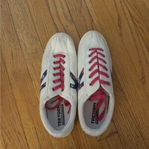 Tretorn White and Pink Sneakers